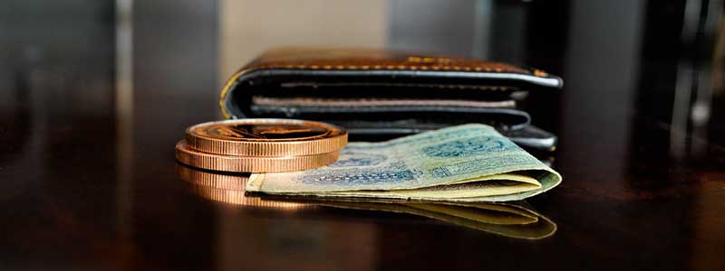 bills banknote coins wallet