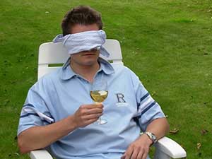 blindfold guy man person glass