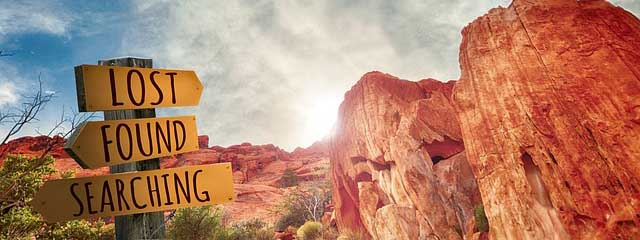 crossroads signs mountain lost found searching