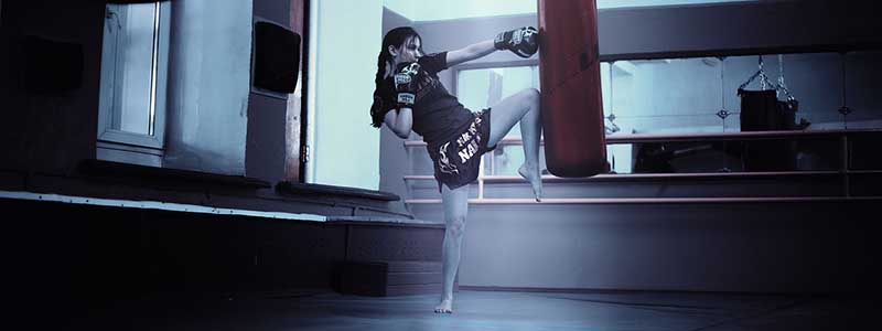 training kickboxer bag