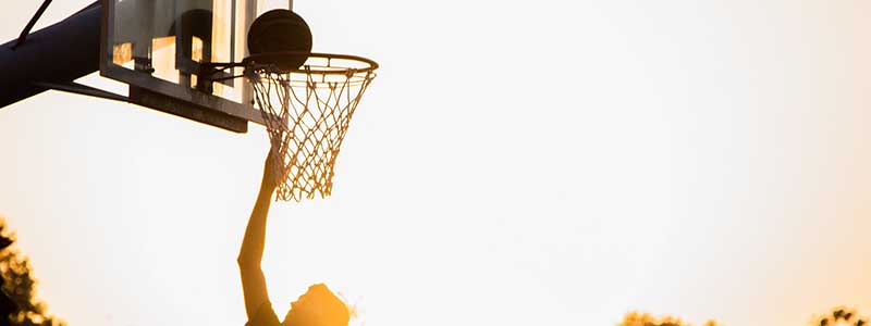 shooting basketball