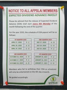 dividend schedule