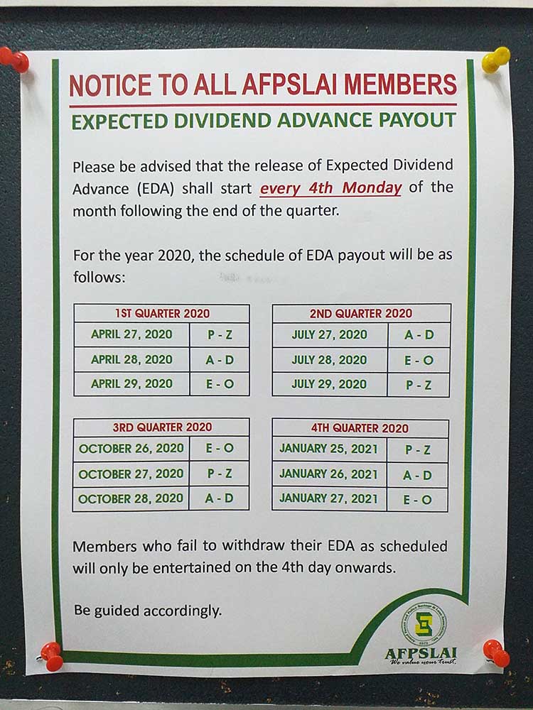 Afpslai Dividend Schedule For 2020 Your Wealthy Mind