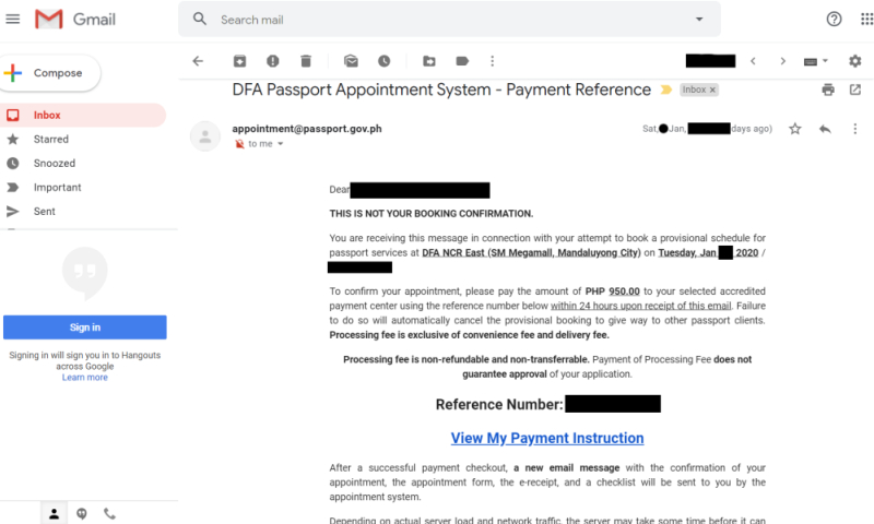 dfa passport email